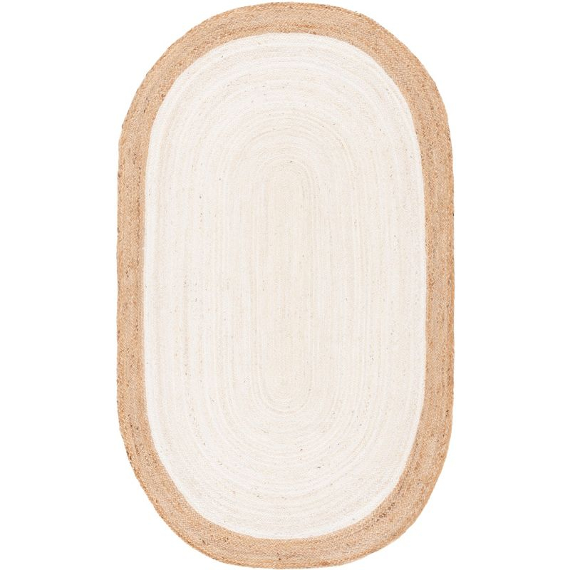 Natural Fiber NF801 Hand Woven Area Rug - Ivory/Natural - 4'x6' Oval - Safavieh.