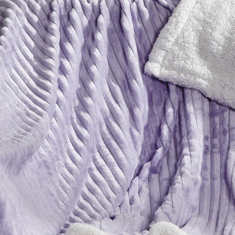 Plazatex Corduroy All Season Decorative Throw Blanket 50" x 60" Lilac