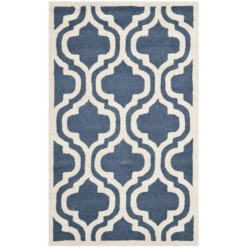 Cambridge CAM132 Tufted Indoor Accent Rug - Navy/Ivory - 3'x5' - Safavieh