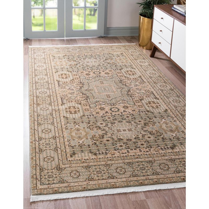 Unique Loom 3' 1 x 5' 3 Light Green Palace Taj Area Rug