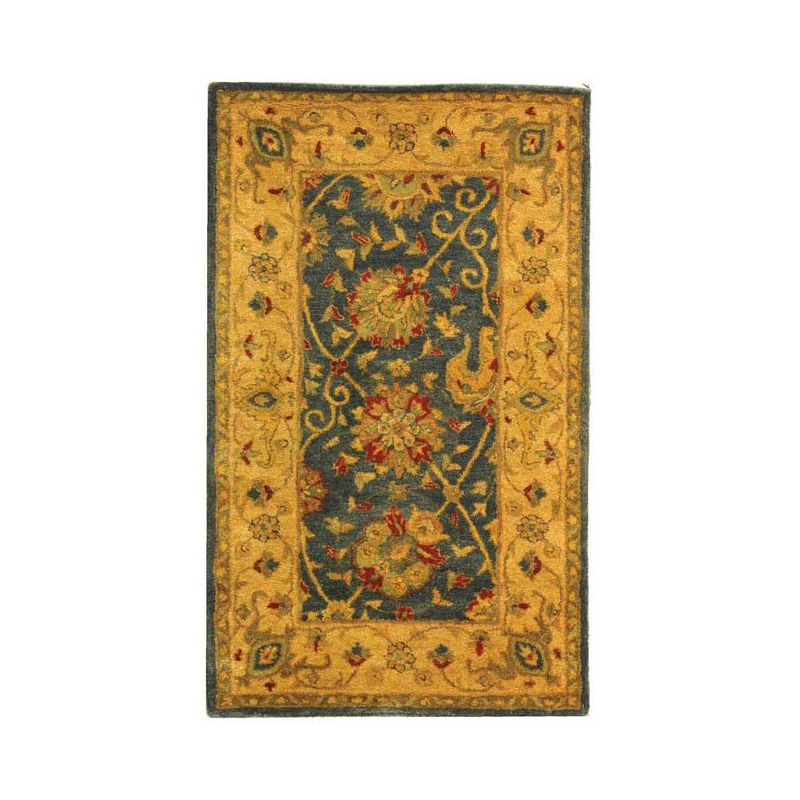 Antiquity AT21 Hand Tufted Indoor Area Rug - Blue - 4'x6' - Safavieh