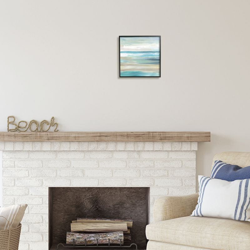Stupell Industries Abstract Beach Sand Ocean Waves Framed Giclee Art, 12 x 12