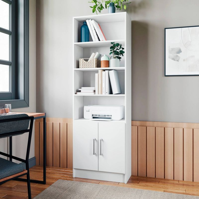 71.85" Catarina Cabinet White - Manhattan Comfort: Sleek Storage, 5 Shelves, Modern Design