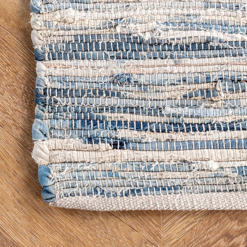 Nuloom Maile Cotton Kitchen Runner Indoor Area Rug - Hallway, Entryway, 2' 6" x 8', Blue