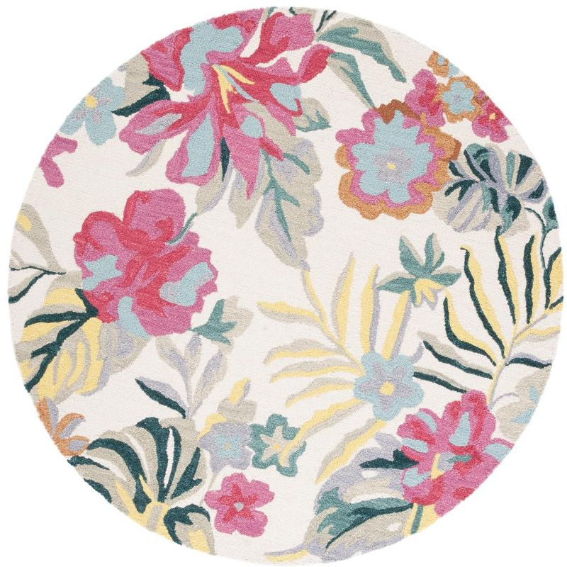 Jardin JAR151 Hand Tufted Area Rug - Ivory/Pink - 6' Round - Safavieh