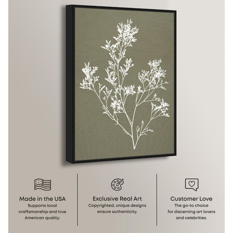 Art Remedy Timeless Leaf I Minimalistic Botanical and Floral Art Prints, 10" x 15", Black Frame