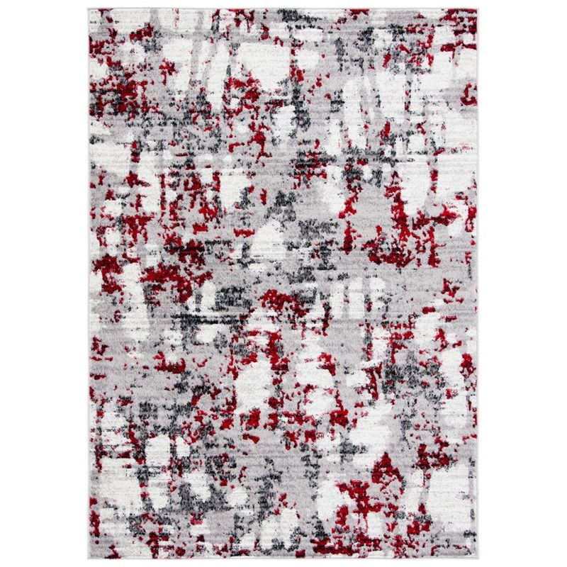 Skyler SKY193 Power Loomed Indoor Accent Rug - Grey/Red - 3'x5' - Safavieh