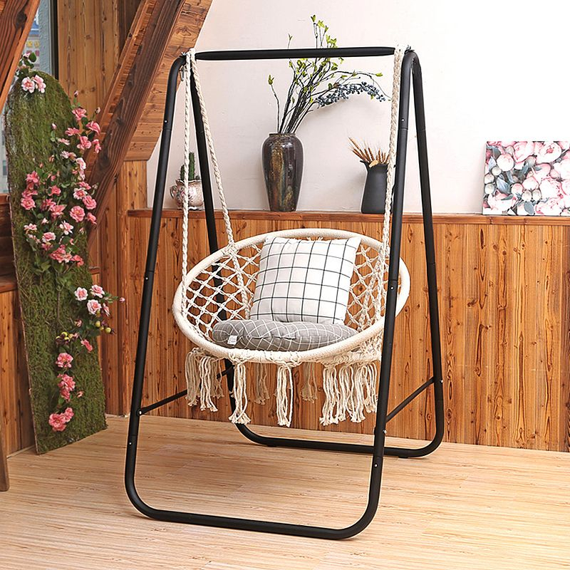 Costway Hanging Hammock Chair Macrame Swing Handwoven Cotton Backrest Garden