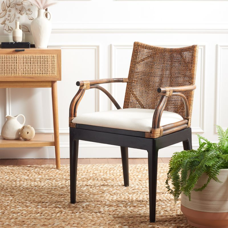 Gianni Arm Chair - SEA4011 - Brown/Black - Safavieh