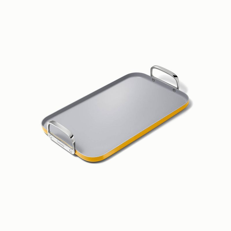 Caraway Home 11.73" Nonstick Square Double Burner Crepe Pan Marigold: Caraway Cookware, Griddle, Hand Wash, 1 Year Warranty