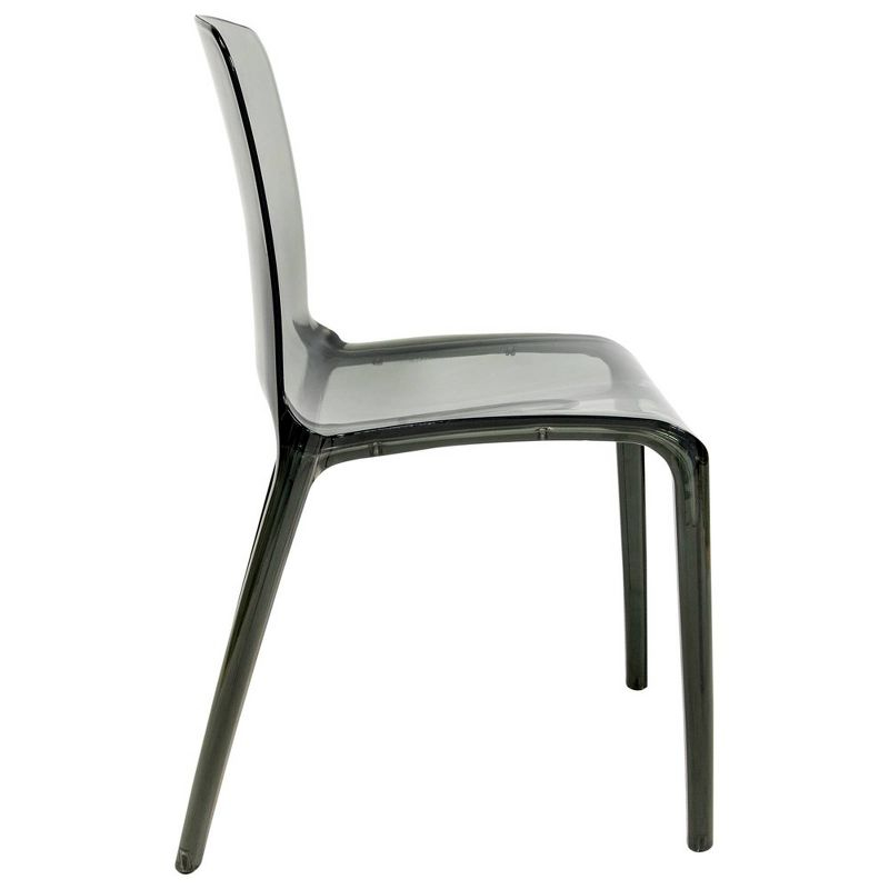 LeisureMod Murray Waterfall Edge Design Acrylic Dining Chair in Black