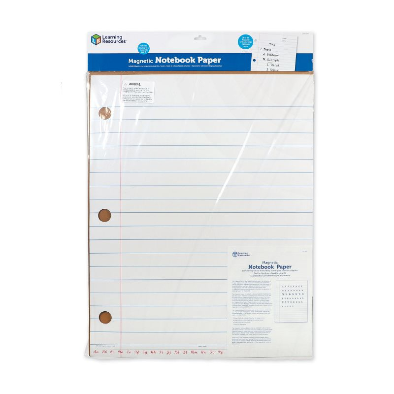 Learning Resources Magnetic Notebook Paper, 22"L x 28"H