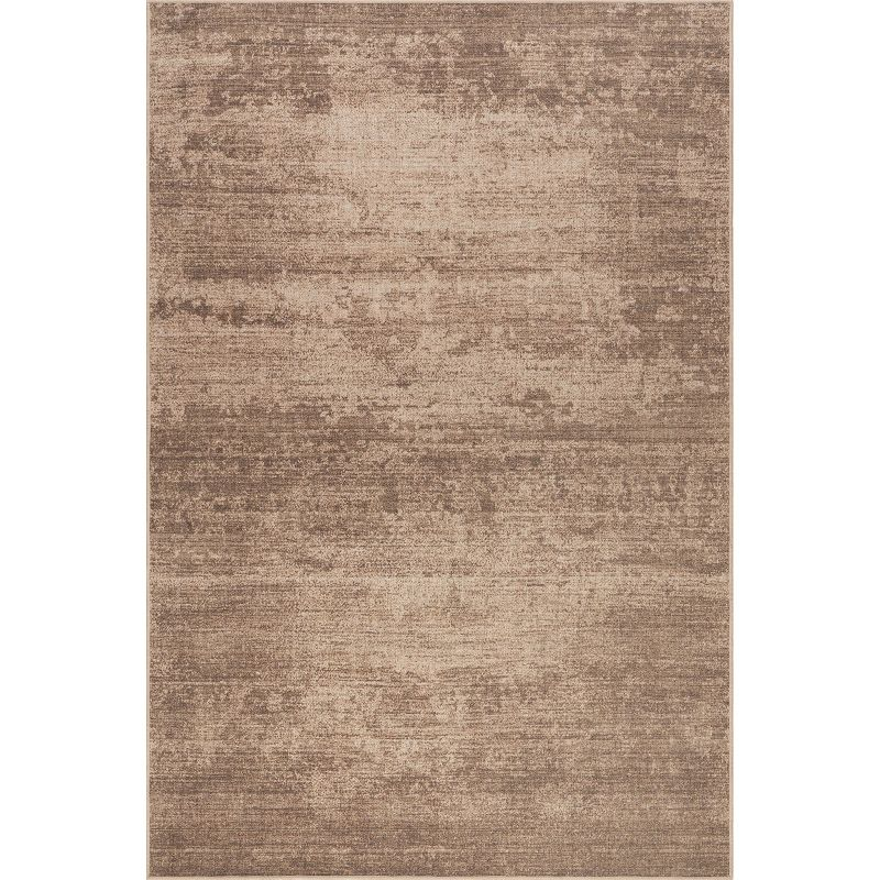 Nuloom Damira Solid Machine Washable Indoor Area Rug, 4' x 6', Brown