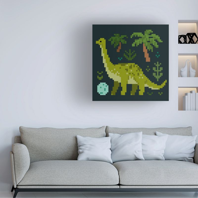 Victoria Barnes  Pixel Dinos IV Canvas Art