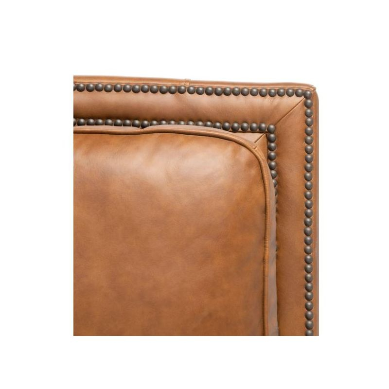Safavieh Couture Buddy Leather Nailhead Trim Recliner Coffee