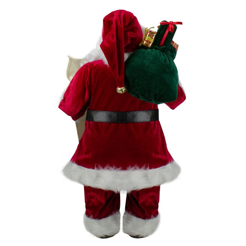Northlight 24" Santa Claus with Bag of Gifts and Naughty or Nice List Christmas Figure