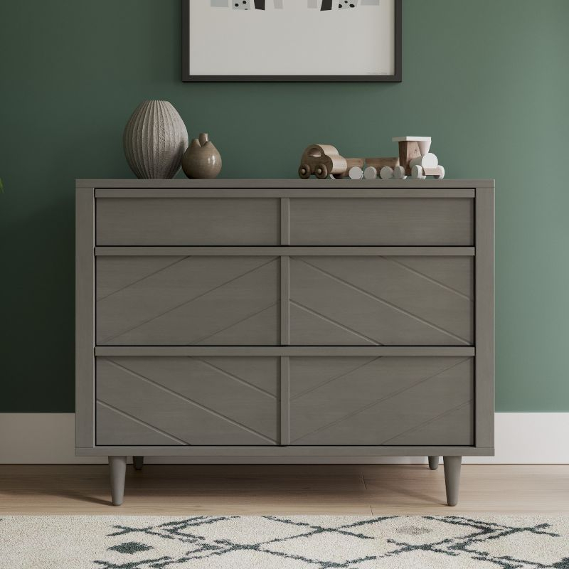 Child Craft Surrey Hill 3 Drawer Dresser for Nursery or Bedroom, Anti-Tip Kit Included to Prevent Tipping, Non-Toxic, Baby Safe Finish (Lunar Gray)