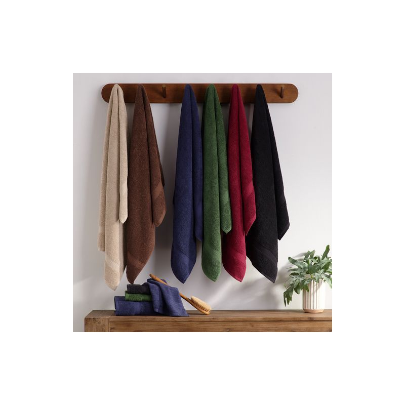 Arkwright True Color Bath Towels - (Pack of 6) Lightweight Absorbent Bathroom Towel, Quick Dry Linen, 25 x 52 in, Burgundy