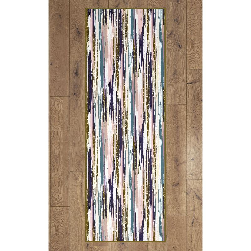 Deerlux Modern Living Room Area Rug with Nonslip Backing, Abstract Brushstrokes and Glitter Pattern, 2.5 x 6.5 Ft Runner