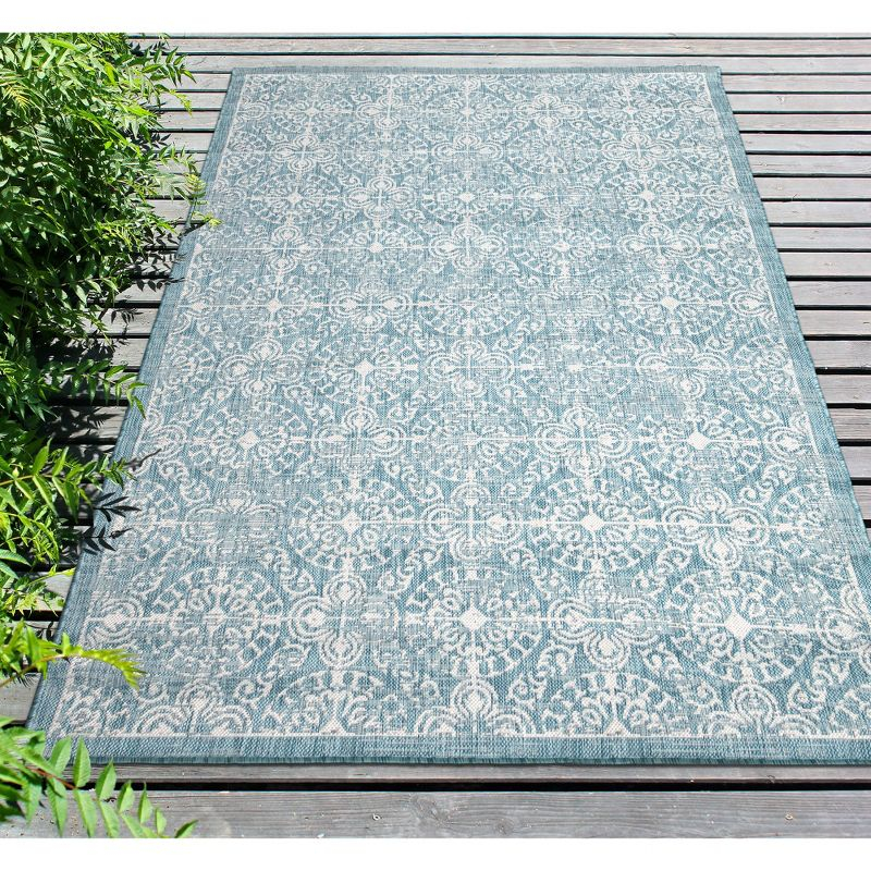 Liora Manne Carmel  Indoor/Outdoor Rug  Aqua