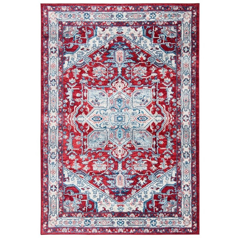Brentwood BNT852 Power Loomed Indoor Area Rug - Red/Ivory - 5'3"x7'6" - Safavieh