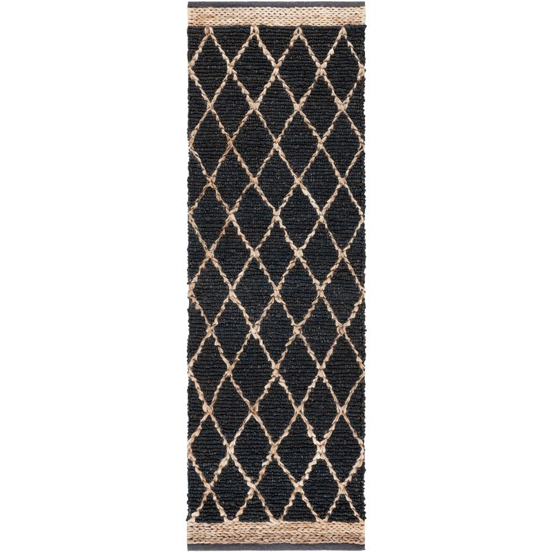 Natural Fiber NF951 Hand Loomed Runner Rug - Charcoal - 2'6"x8' - Safavieh.