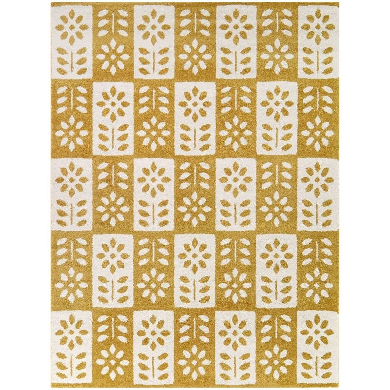 Balta Rugs 7' 10" x 10' Kids' Karol Modern Floral Gold: Kids Bedroom Area Rug, Fade & Stain-Resistant, OEKO-TEX Certified