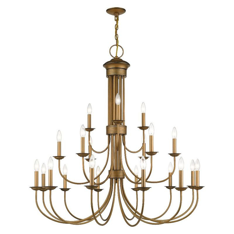 Livex Lighting Estate 21 - Light Chandelier in  Antique Gold Leaf