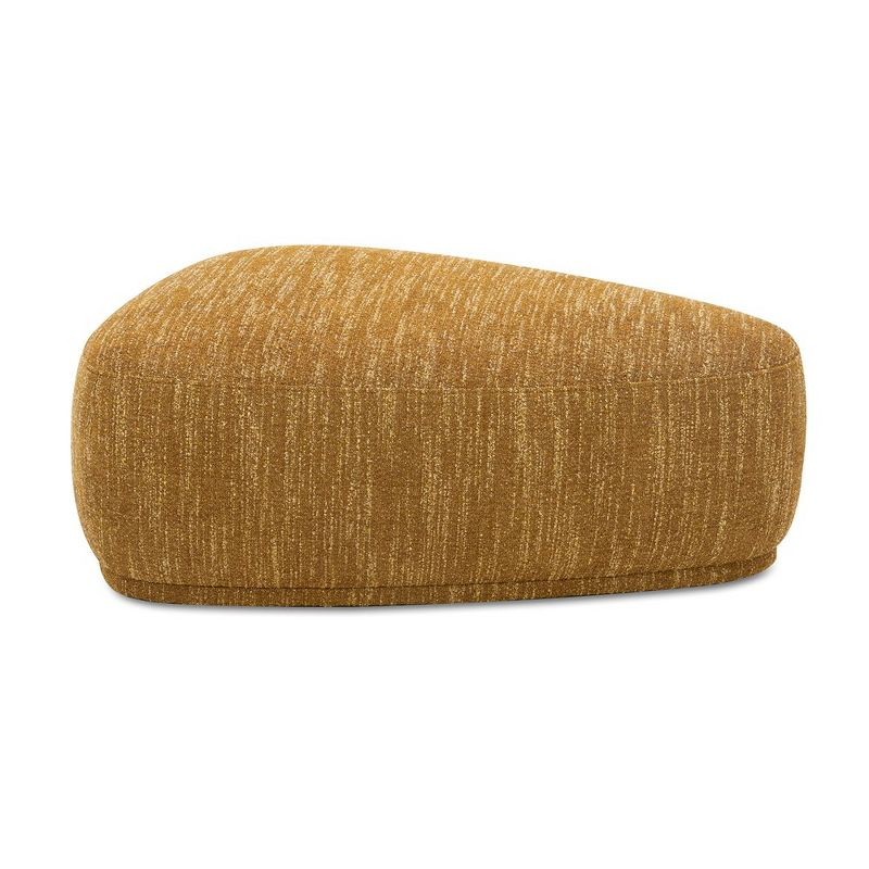 Jennifer Taylor Home Pebble 44" Rounded Triangle Cocktail Ottoman, Mustard Yellow Tweed