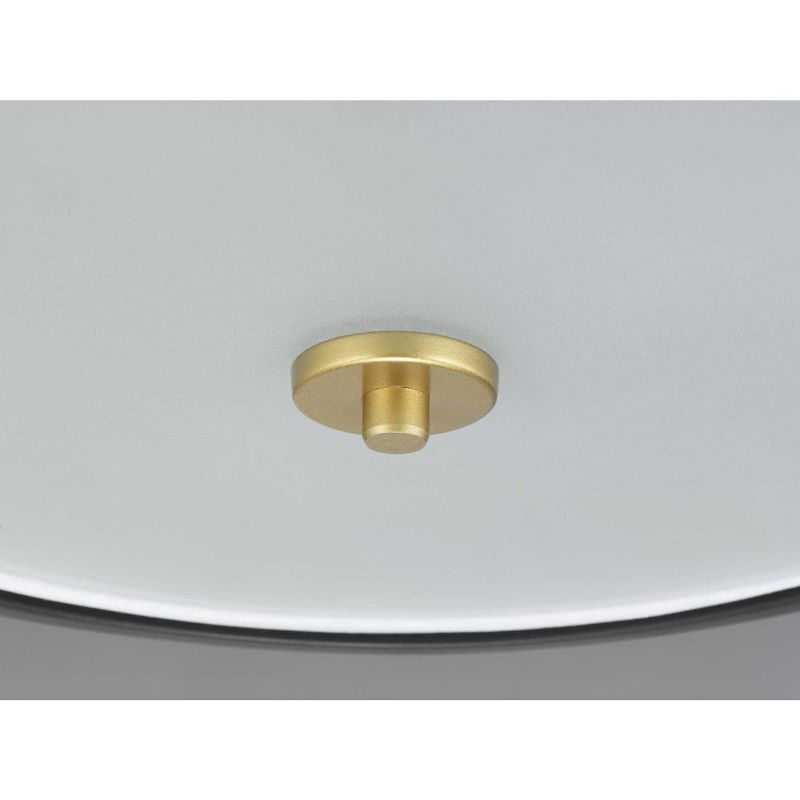 Progress Lighting Landree 3-Light Flush Mount, Black Finish, White Silk Shade
