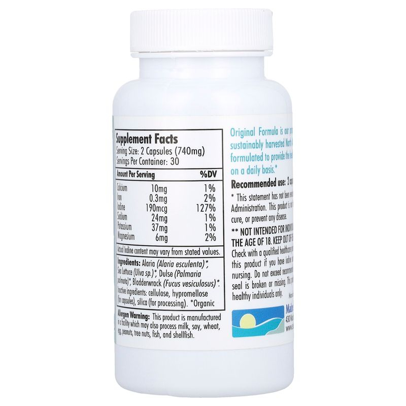 Maine Coast Sea Vegetables Seaweed Support, Original Formula, 60 Capsules