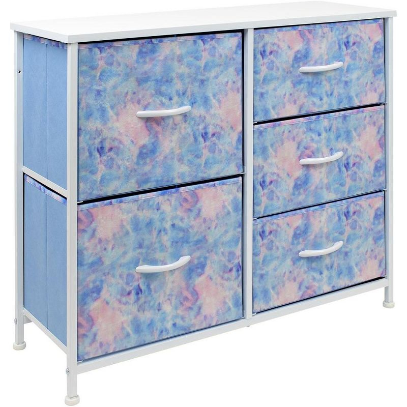 Sorbus 5 Drawers Dresser with Steel Frame and Wood Top