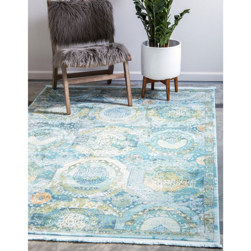 Unique Loom Baracoa Collection Area Rug - Coppelia (7'  x 10' Rectangle Light Blue/Blue)