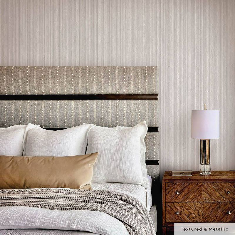 Tempaper & Co.® Faux Grasscloth Removable Peel and Stick Wallpaper, Textured Sterling Silver, 28 sq. ft.: Vinyl, Self-Adhesive