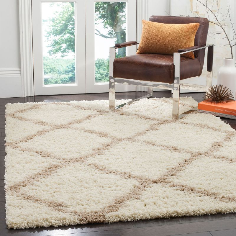 Dallas Shag SGD257 Power Loomed Indoor Area Rug - Ivory/Beige - 5'1"x7'6" - Safavieh.