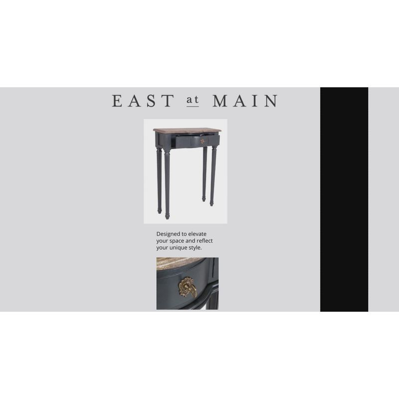 East at Main Lydia Console Table Black: 24" Entryway Table, Narrow, Nautical Style, Wood Frame