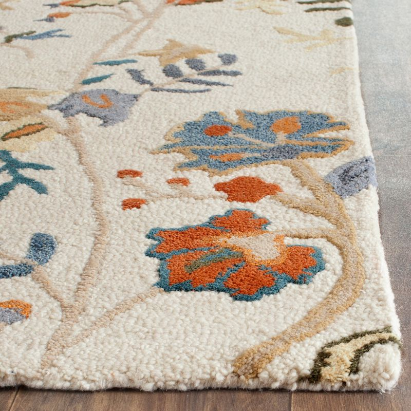 Blossom BLM975 Hand Tufted Indoor Runner Rug - Ivory/Blue - 2'3"x8' - Safavieh