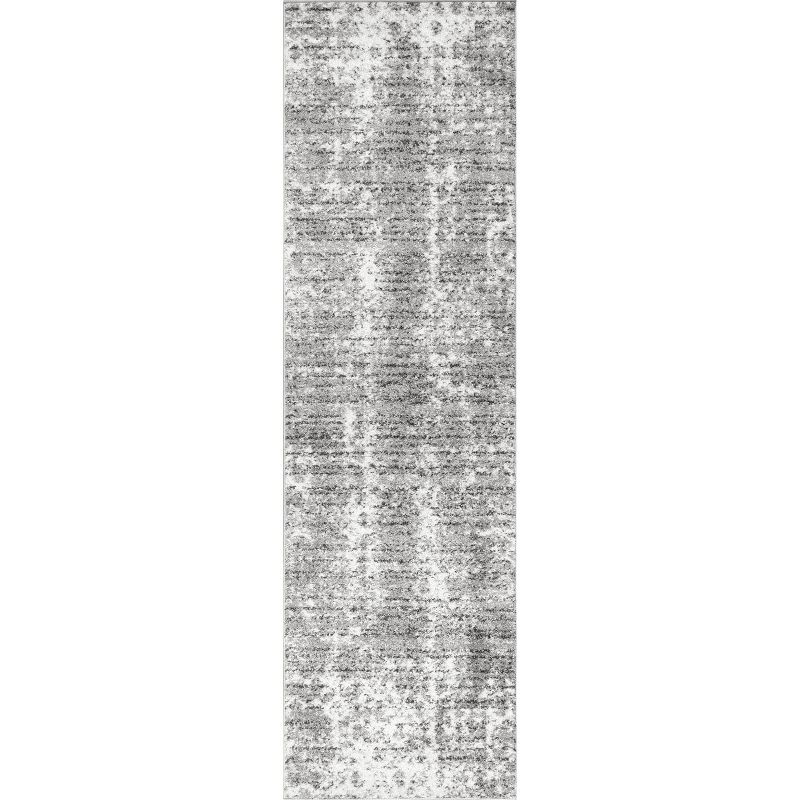 Nuloom Deedra Abstract 2x20 Runner Indoor Area Rug for Living Room Bedroom Dining Room Entryway Hallway Kitchen, Grey/Ivory