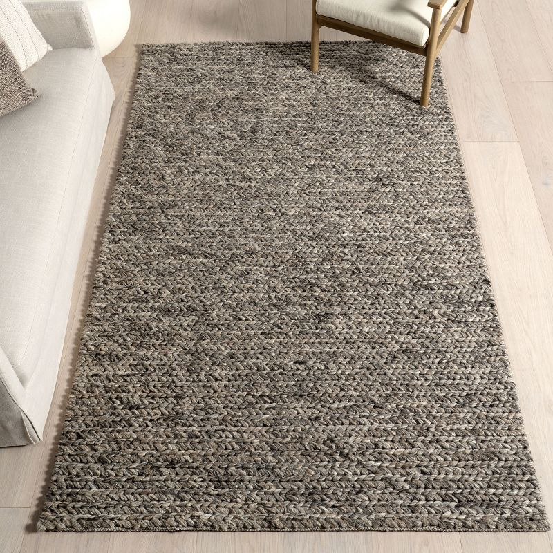 Nuloom Penelope Braided Wool Indoor Area Rug, 5' x 8', Grey