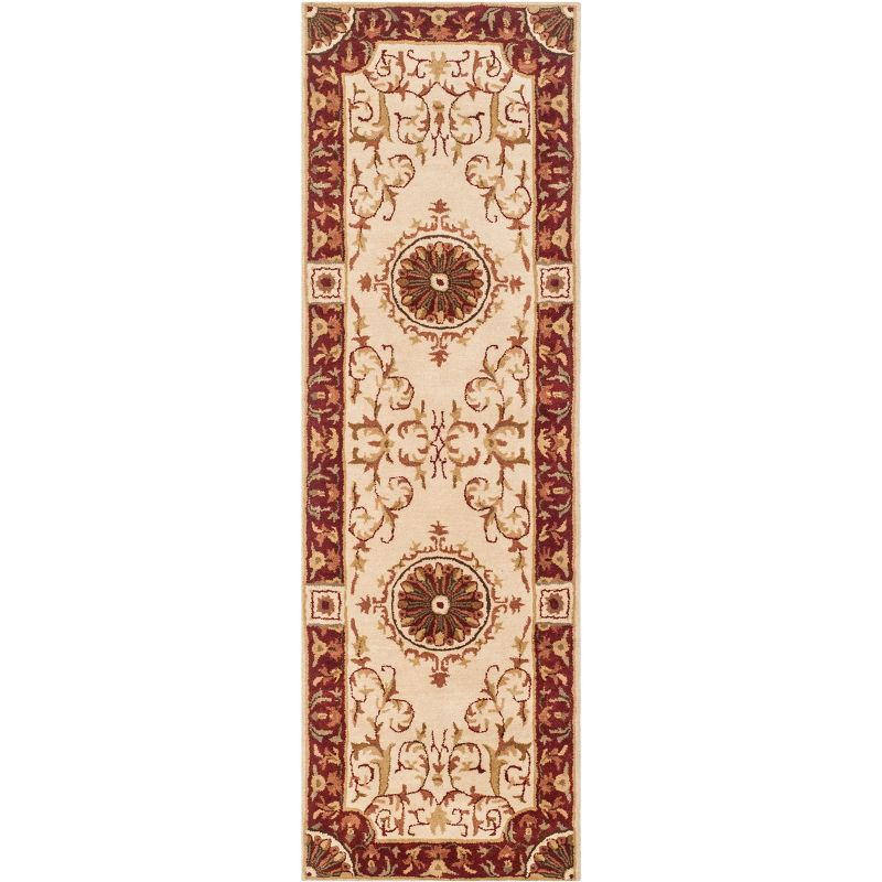 Empire EM459 Hand Tufted Indoor Runner - Ivory/Red - 2'6"x8' - Safavieh