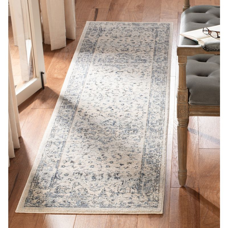 Charleston CHL411 Loomed Indoor Runner Rug - Ivory/Navy - 2'x8' - Safavieh