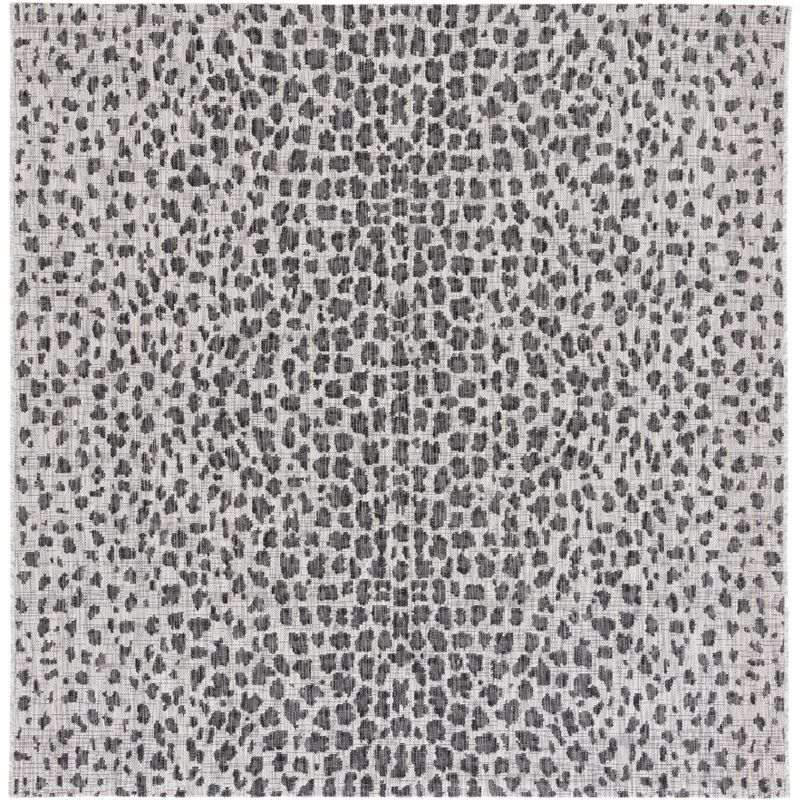 Courtyard CY8505 Power Loomed Indoor/Outdoor Area Rug - Gray/Black - 3'x3' - Safavieh.