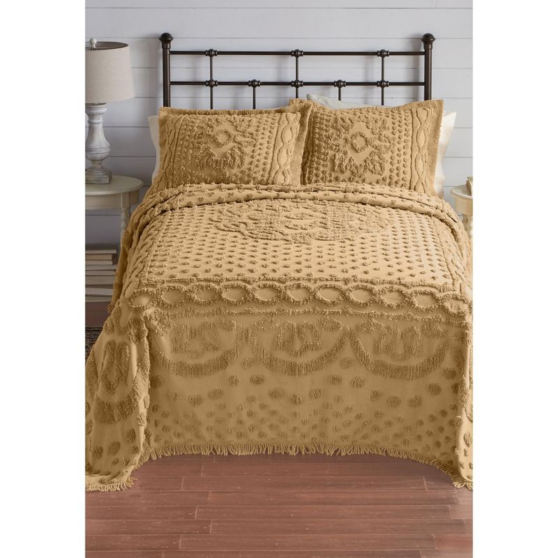 BrylaneHome Georgia Chenille Bedspread - Queen, Blue