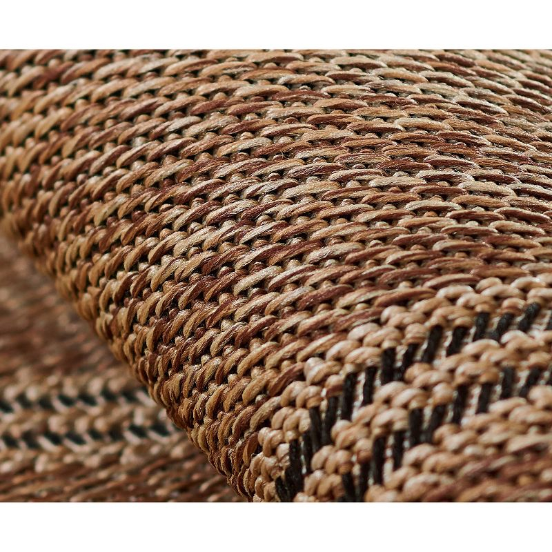 Momeni 6'6"x9' Hampton Ozzy Machine Loomed Indoor/Outdoor Area Rug Natural: Geometric Rectangle, Low Pile Polypropylene