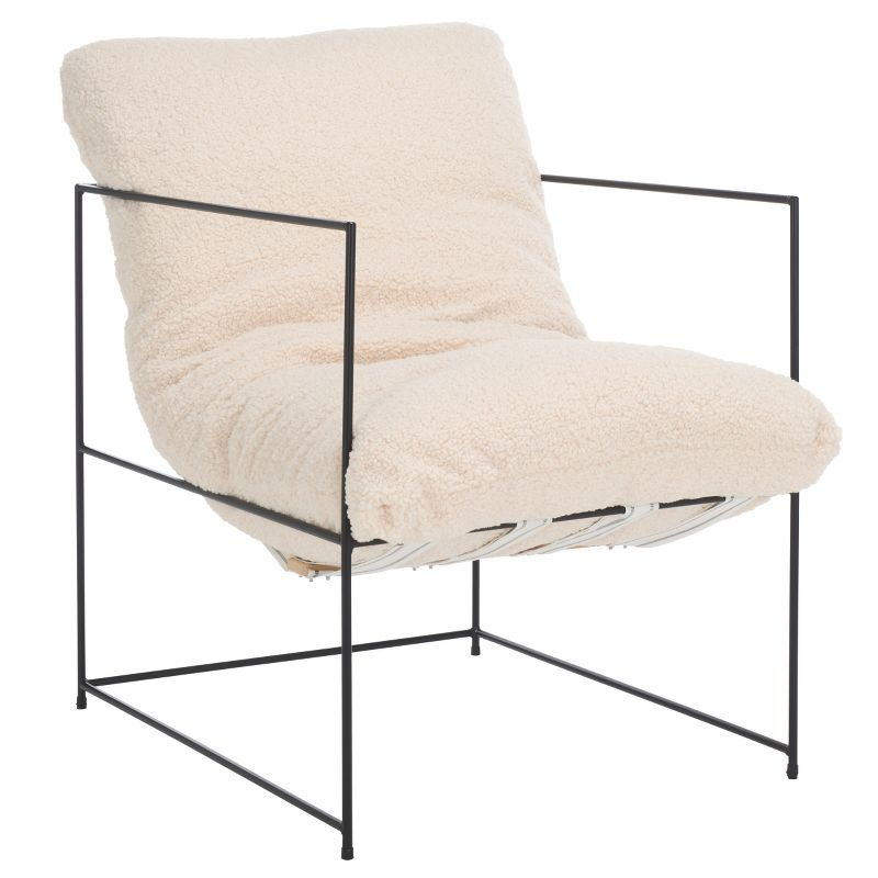 Portland Pillow Top Accent Chair - ACH4511 - Creme/Black - Safavieh
