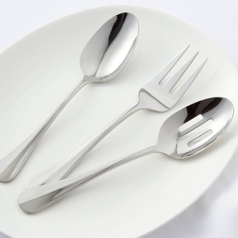 3pc Sussex Serve Set Silver - Threshold™: Stainless Steel Serving Utensils, Fork & Spoons, Dishwasher-Safe