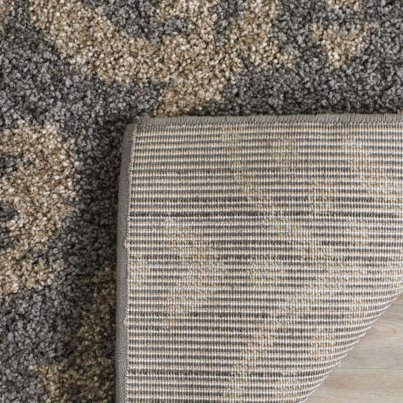 Florida Shag SG460 Power Loomed Indoor Accent Rug - Grey/Beige - 4'x6' - Safavieh