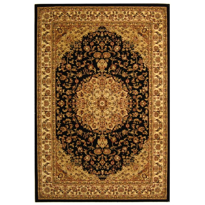 Lyndhurst LNH222 Power Loomed Area Rug - Black/Ivory - 5'3"x7'6" - Safavieh