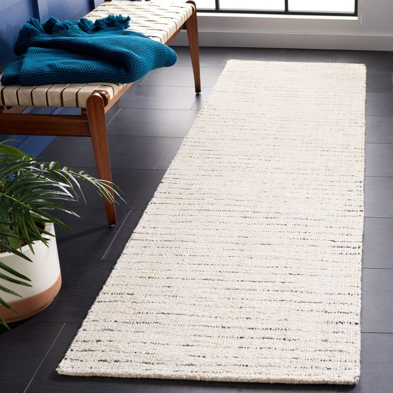 Abstract ABT468 Handmade Indoor Runner - Ivory/Blue - 2'-3"x8' - Safavieh