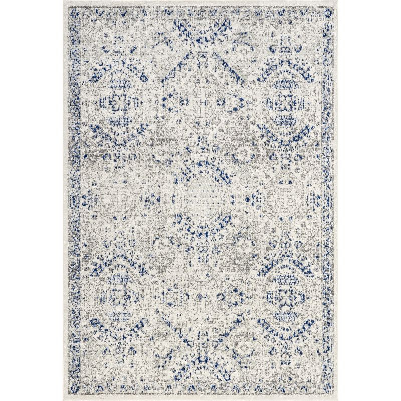 Nuloom Minta Medallion 2x3 Accent Indoor Area Rug for Living Room Bedroom Dining Room Entryway Kitchen, Blue/Off White